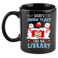 There's Snow Place Like The Library Book Worm Christmas 11oz C Handle Ceramic Mug