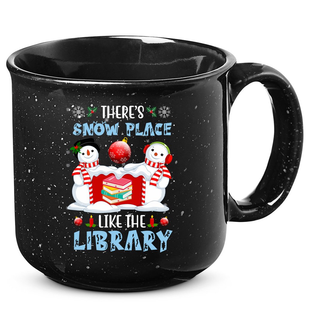 There's Snow Place Like The Library Book Worm Christmas 15oz Campfire Ceramic Mug