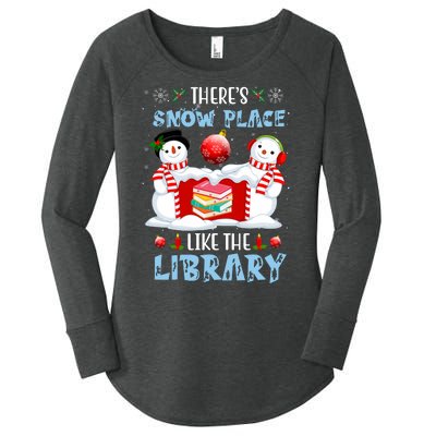 There's Snow Place Like The Library Book Worm Christmas Women's Perfect Tri Tunic Long Sleeve Shirt