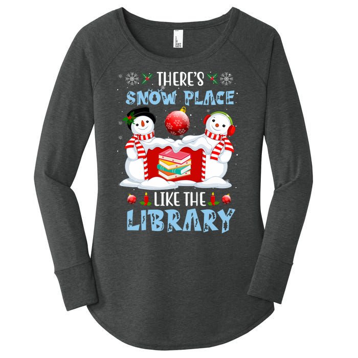 There's Snow Place Like The Library Book Worm Christmas Women's Perfect Tri Tunic Long Sleeve Shirt