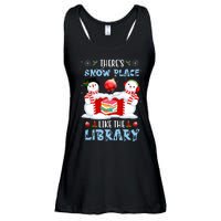 There's Snow Place Like The Library Book Worm Christmas Ladies Essential Flowy Tank