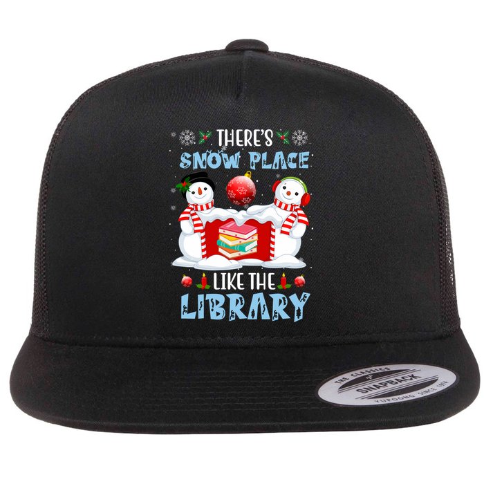 There's Snow Place Like The Library Book Worm Christmas Flatbill Hat