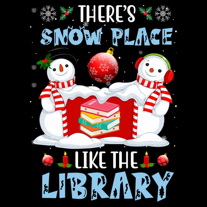 There's Snow Place Like The Library Book Worm Christmas Flatbill Hat