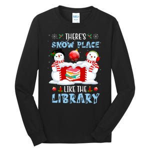 There's Snow Place Like The Library Book Worm Christmas Tall Long Sleeve T-Shirt