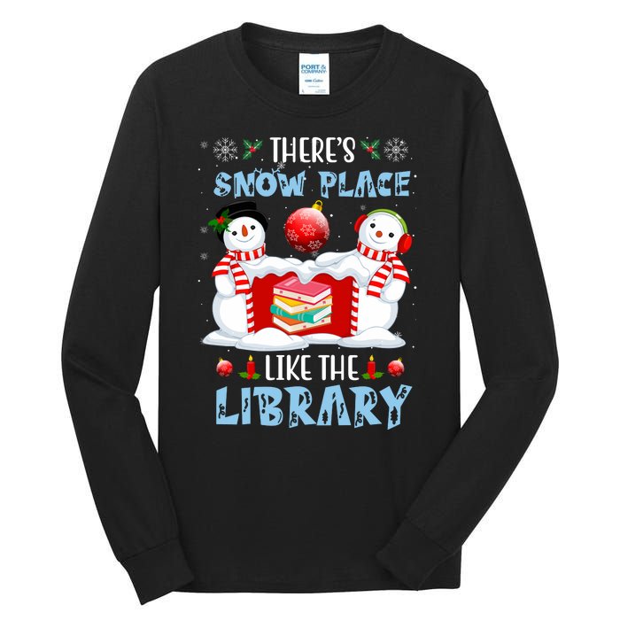 There's Snow Place Like The Library Book Worm Christmas Tall Long Sleeve T-Shirt