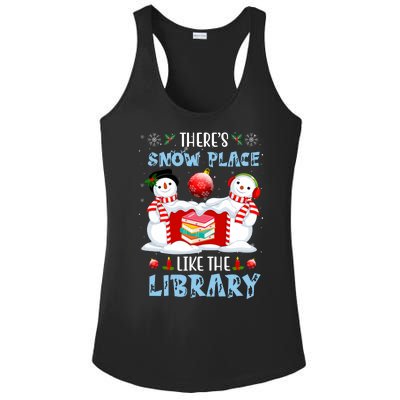 There's Snow Place Like The Library Book Worm Christmas Ladies PosiCharge Competitor Racerback Tank