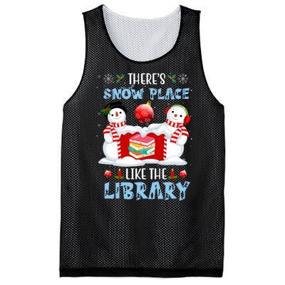 There's Snow Place Like The Library Book Worm Christmas Mesh Reversible Basketball Jersey Tank