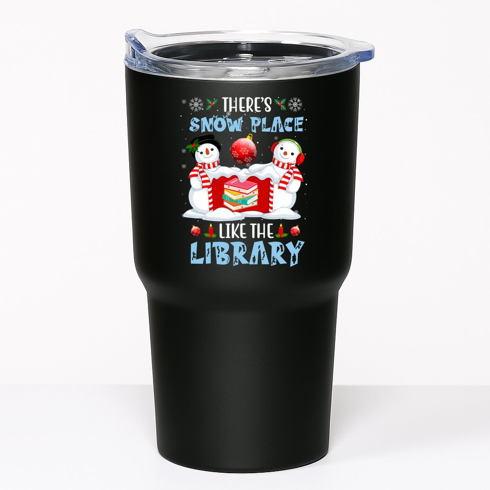 There's Snow Place Like The Library Book Worm Christmas Tumbler