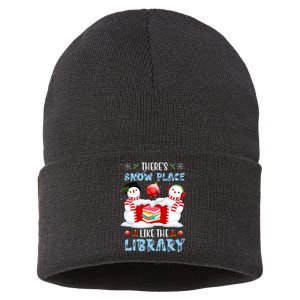 There's Snow Place Like The Library Book Worm Christmas Sustainable Knit Beanie