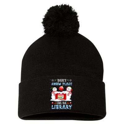 There's Snow Place Like The Library Book Worm Christmas Pom Pom 12in Knit Beanie