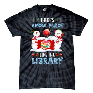 There's Snow Place Like The Library Book Worm Christmas Tie-Dye T-Shirt