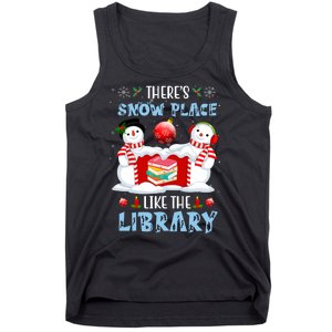 There's Snow Place Like The Library Book Worm Christmas Tank Top