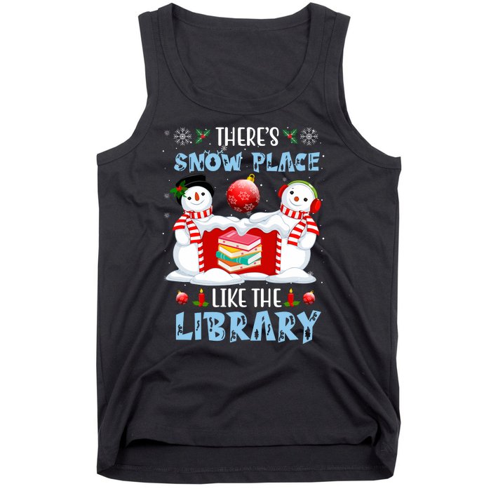 There's Snow Place Like The Library Book Worm Christmas Tank Top