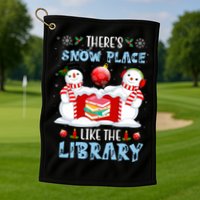 There's Snow Place Like The Library Book Worm Christmas Golf Towel