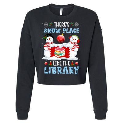 There's Snow Place Like The Library Book Worm Christmas Cropped Pullover Crew