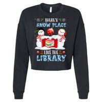 There's Snow Place Like The Library Book Worm Christmas Cropped Pullover Crew