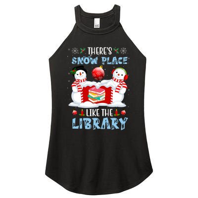 There's Snow Place Like The Library Book Worm Christmas Women’s Perfect Tri Rocker Tank