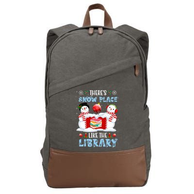 There's Snow Place Like The Library Book Worm Christmas Cotton Canvas Backpack
