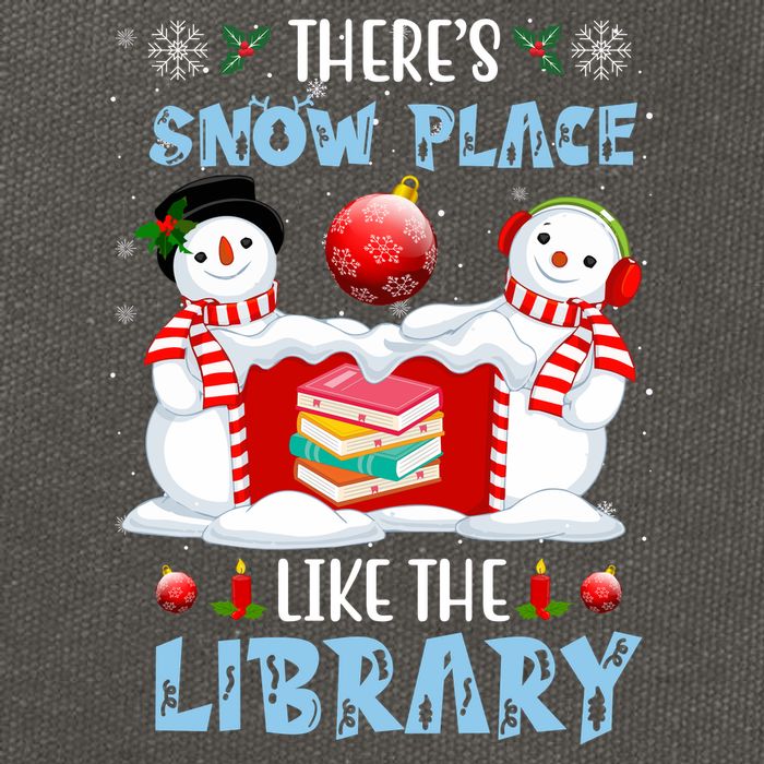 There's Snow Place Like The Library Book Worm Christmas Cotton Canvas Backpack