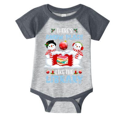 There's Snow Place Like The Library Book Worm Christmas Infant Baby Jersey Bodysuit