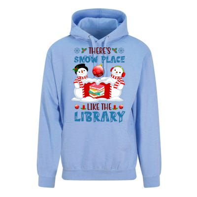 There's Snow Place Like The Library Book Worm Christmas Unisex Surf Hoodie