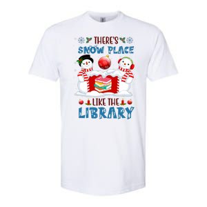 There's Snow Place Like The Library Book Worm Christmas Softstyle CVC T-Shirt