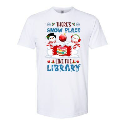 There's Snow Place Like The Library Book Worm Christmas Softstyle CVC T-Shirt