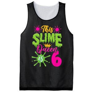 This Slime Queen Is 6 Slime 6th Birthday Mesh Reversible Basketball Jersey Tank