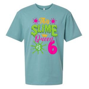 This Slime Queen Is 6 Slime 6th Birthday Sueded Cloud Jersey T-Shirt