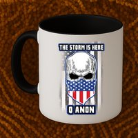 Qanon The Storm Is Here Skull Flag Mug