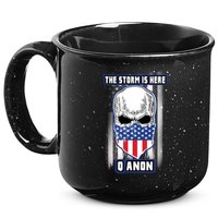 Qanon The Storm Is Here Skull Flag 15oz Campfire Ceramic Mug