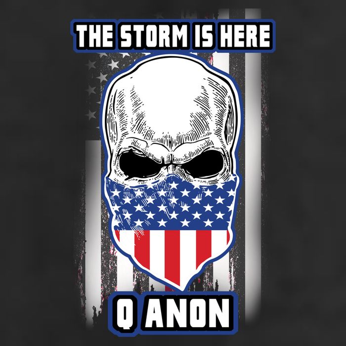 Qanon The Storm Is Here Skull Flag 15oz Campfire Ceramic Mug