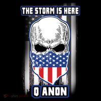 Qanon The Storm Is Here Skull Flag Drawstring Bag
