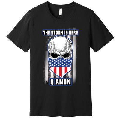 Qanon The Storm Is Here Skull Flag Premium T-Shirt