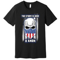 Qanon The Storm Is Here Skull Flag Premium T-Shirt