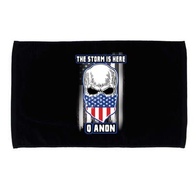 Qanon The Storm Is Here Skull Flag Microfiber Hand Towel