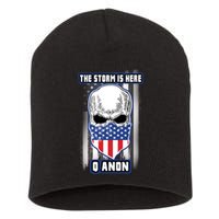 Qanon The Storm Is Here Skull Flag Short Acrylic Beanie
