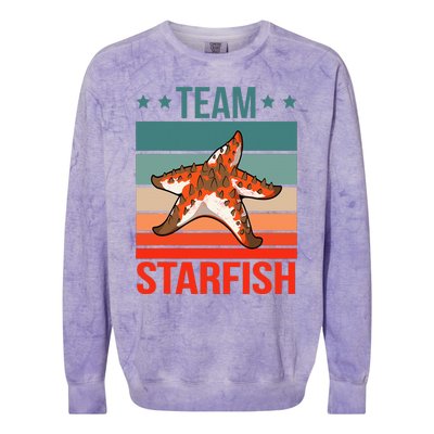 Team Starfish Quote Sea Star Starfish Colorblast Crewneck Sweatshirt