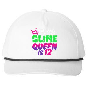 This Slime Queen Is 12 Years Old 12th Birthday Party Snapback Five-Panel Rope Hat