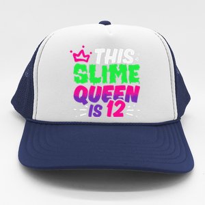 This Slime Queen Is 12 Years Old 12th Birthday Party Trucker Hat