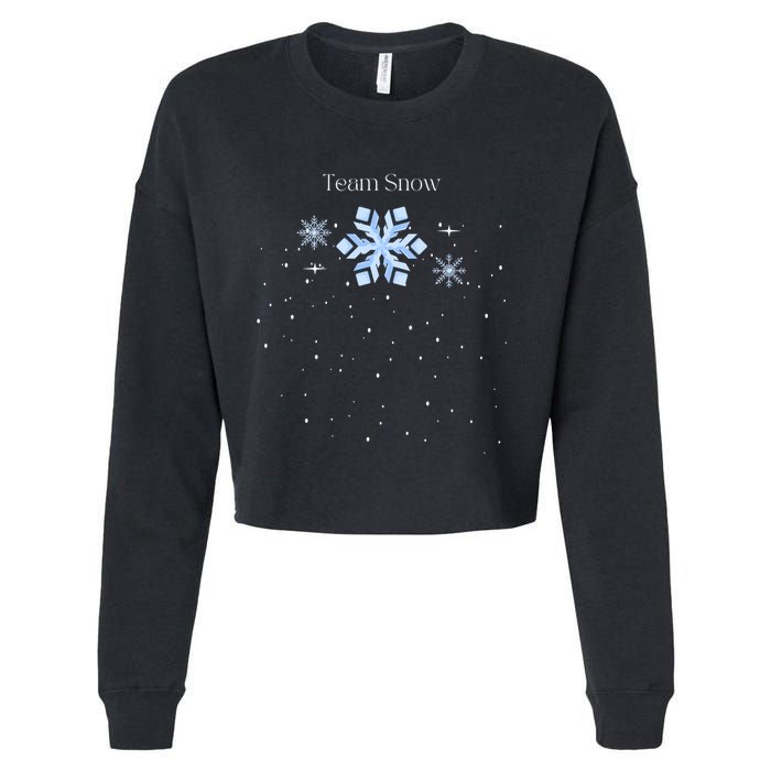 Team Snow Queen Nutcracker Ballet Christmas Snowflake Dancer Gift Cropped Pullover Crew