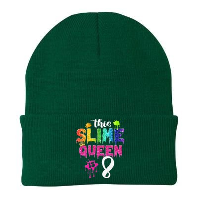 This Slime Queen Is 8th Birthday Crown 8 Years Old Bday Knit Cap Winter Beanie