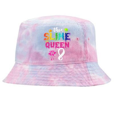 This Slime Queen Is 8th Birthday Crown 8 Years Old Bday Tie-Dyed Bucket Hat