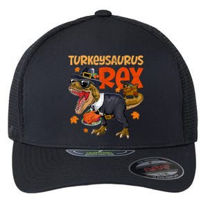 Turkey Saurus Rex Thanksgiving Dinosaur Turkey Flexfit Unipanel Trucker Cap