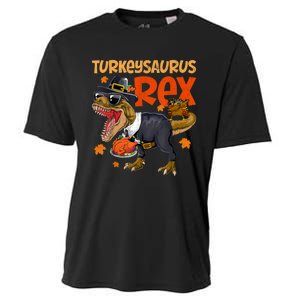 Turkey Saurus Rex Thanksgiving Dinosaur Turkey Cooling Performance Crew T-Shirt