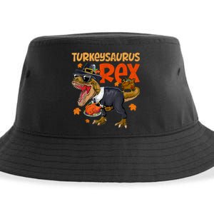 Turkey Saurus Rex Thanksgiving Dinosaur Turkey Sustainable Bucket Hat