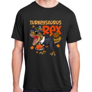 Turkey Saurus Rex Thanksgiving Dinosaur Turkey Adult ChromaSoft Performance T-Shirt