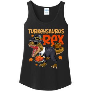 Turkey Saurus Rex Thanksgiving Dinosaur Turkey Ladies Essential Tank