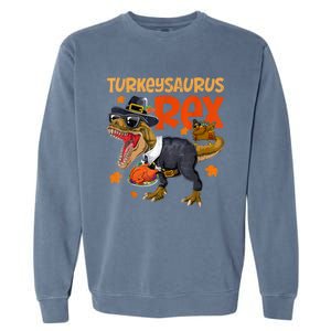 Turkey Saurus Rex Thanksgiving Dinosaur Turkey Garment-Dyed Sweatshirt