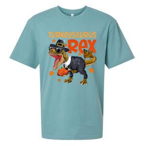 Turkey Saurus Rex Thanksgiving Dinosaur Turkey Sueded Cloud Jersey T-Shirt